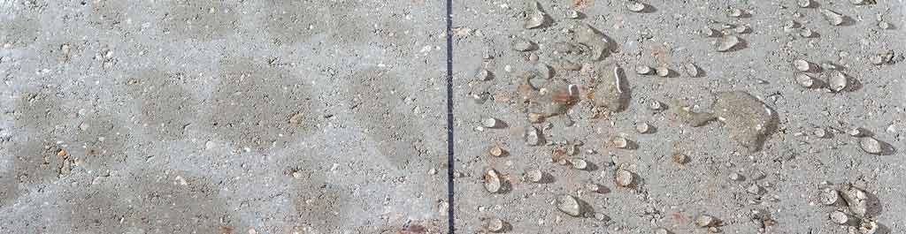 Concrete protected from water and salts