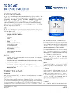 PDS TK 290 VOC Spanish